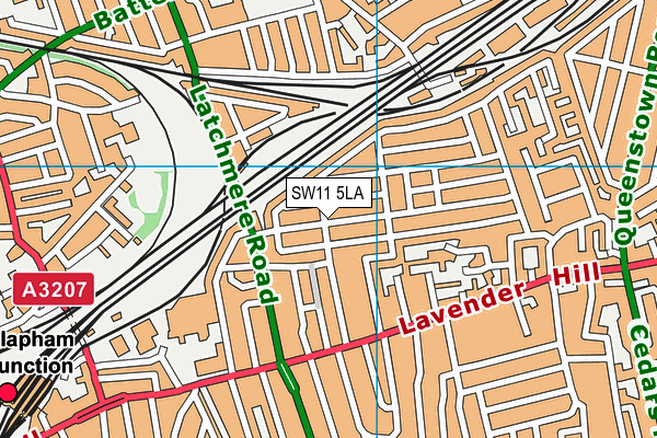 SW11 5LA map - OS VectorMap District (Ordnance Survey)