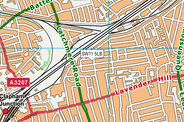 SW11 5LB map - OS VectorMap District (Ordnance Survey)