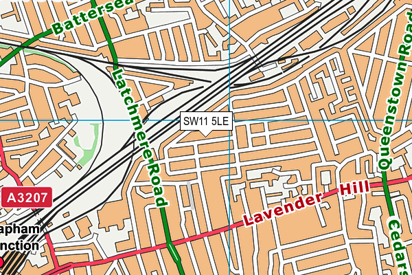 SW11 5LE map - OS VectorMap District (Ordnance Survey)