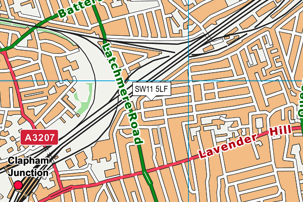 SW11 5LF map - OS VectorMap District (Ordnance Survey)