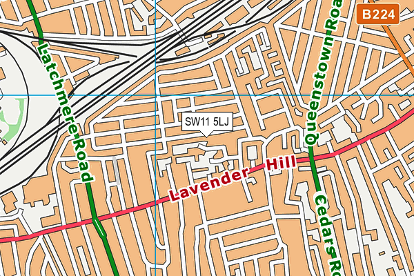 SW11 5LJ map - OS VectorMap District (Ordnance Survey)