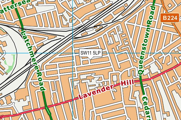 SW11 5LP map - OS VectorMap District (Ordnance Survey)