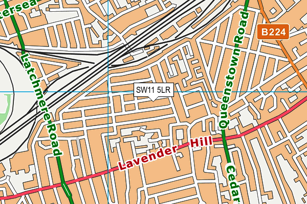 SW11 5LR map - OS VectorMap District (Ordnance Survey)
