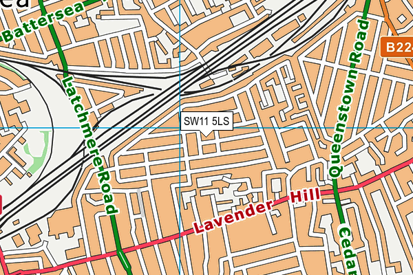 SW11 5LS map - OS VectorMap District (Ordnance Survey)