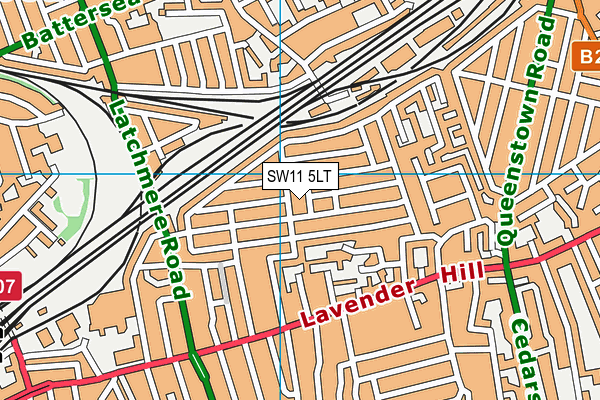 SW11 5LT map - OS VectorMap District (Ordnance Survey)