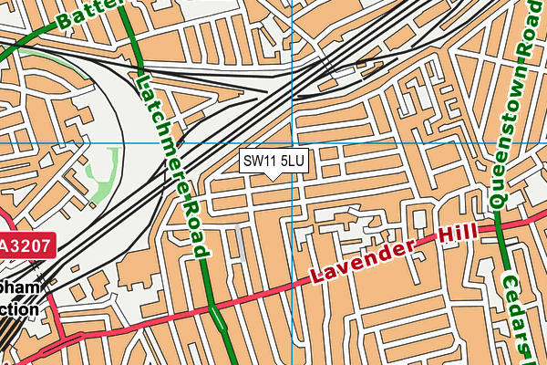 SW11 5LU map - OS VectorMap District (Ordnance Survey)