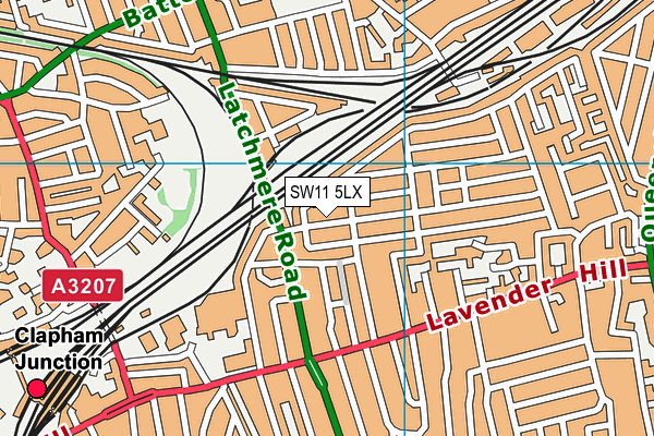 SW11 5LX map - OS VectorMap District (Ordnance Survey)