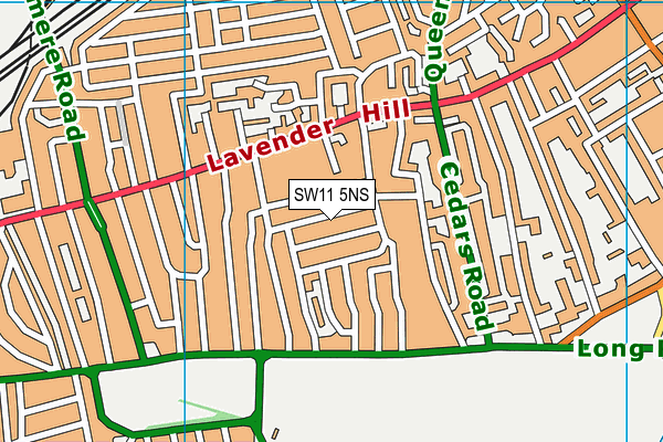 SW11 5NS map - OS VectorMap District (Ordnance Survey)