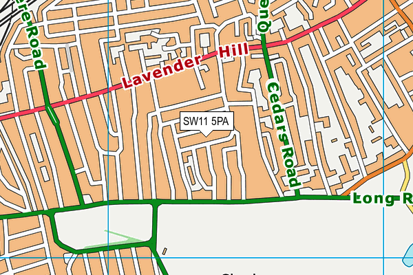 SW11 5PA map - OS VectorMap District (Ordnance Survey)