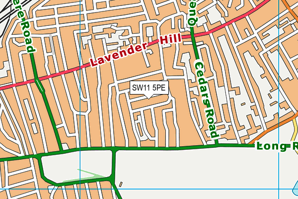 SW11 5PE map - OS VectorMap District (Ordnance Survey)