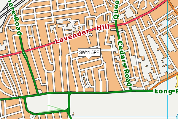 SW11 5PF map - OS VectorMap District (Ordnance Survey)