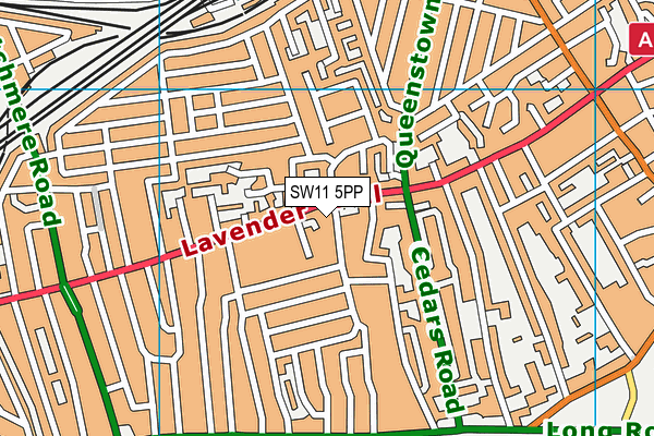 SW11 5PP map - OS VectorMap District (Ordnance Survey)