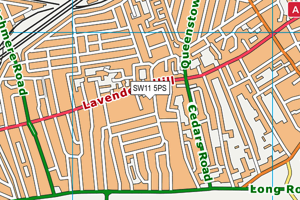 SW11 5PS map - OS VectorMap District (Ordnance Survey)