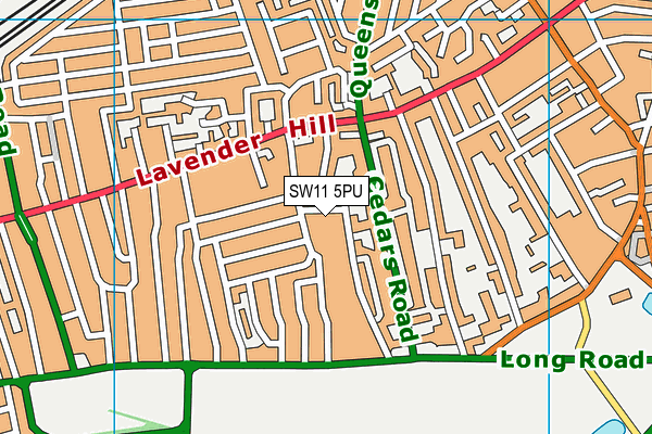 SW11 5PU map - OS VectorMap District (Ordnance Survey)