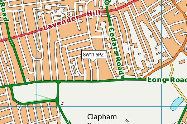 SW11 5PZ map - OS VectorMap District (Ordnance Survey)