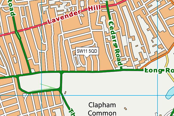 SW11 5QD map - OS VectorMap District (Ordnance Survey)