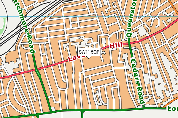 SW11 5QF map - OS VectorMap District (Ordnance Survey)