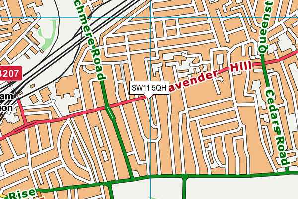 SW11 5QH map - OS VectorMap District (Ordnance Survey)