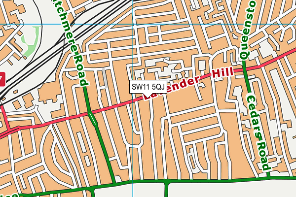 SW11 5QJ map - OS VectorMap District (Ordnance Survey)