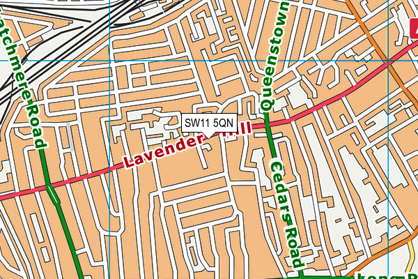 SW11 5QN map - OS VectorMap District (Ordnance Survey)