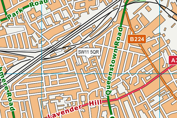 SW11 5QR map - OS VectorMap District (Ordnance Survey)
