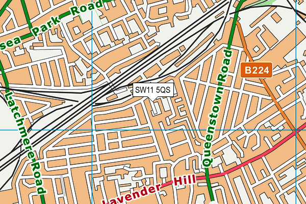 SW11 5QS map - OS VectorMap District (Ordnance Survey)