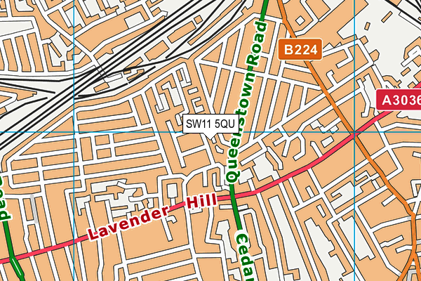 SW11 5QU map - OS VectorMap District (Ordnance Survey)