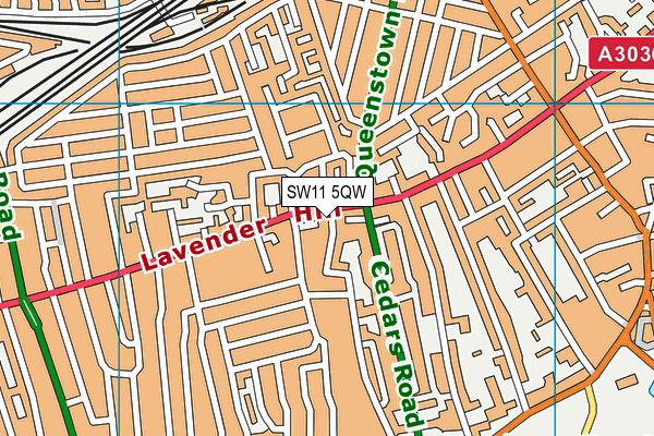 SW11 5QW map - OS VectorMap District (Ordnance Survey)