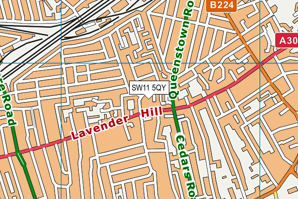 SW11 5QY map - OS VectorMap District (Ordnance Survey)