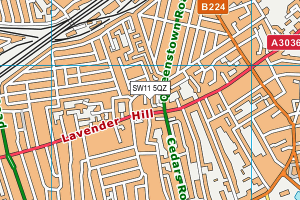 SW11 5QZ map - OS VectorMap District (Ordnance Survey)