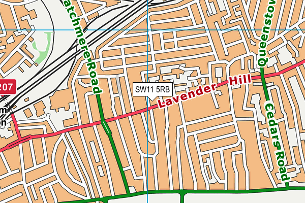 SW11 5RB map - OS VectorMap District (Ordnance Survey)