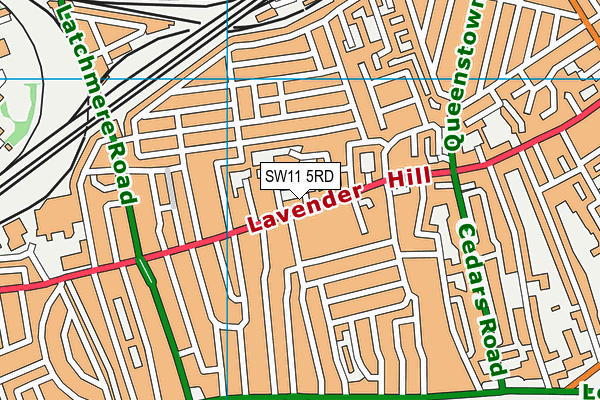 SW11 5RD map - OS VectorMap District (Ordnance Survey)