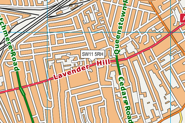 SW11 5RH map - OS VectorMap District (Ordnance Survey)