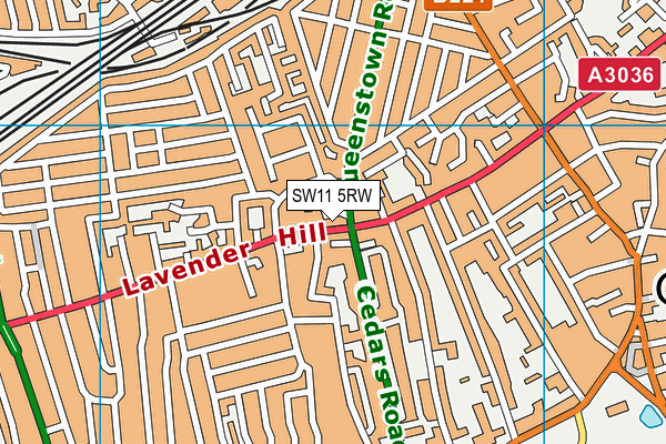 SW11 5RW map - OS VectorMap District (Ordnance Survey)