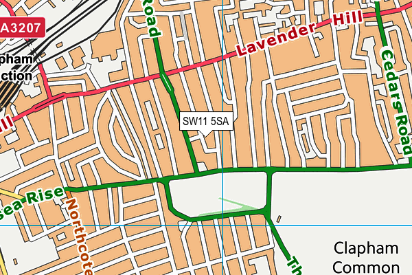 SW11 5SA map - OS VectorMap District (Ordnance Survey)