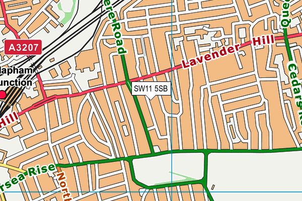 SW11 5SB map - OS VectorMap District (Ordnance Survey)