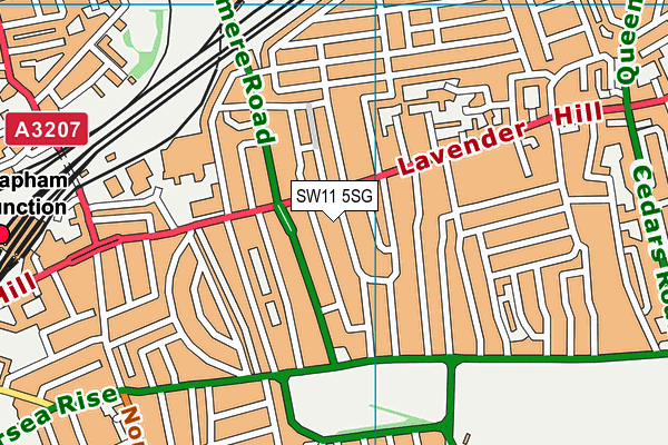 SW11 5SG map - OS VectorMap District (Ordnance Survey)