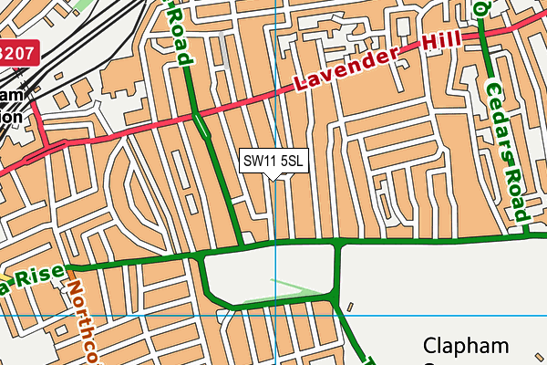 SW11 5SL map - OS VectorMap District (Ordnance Survey)