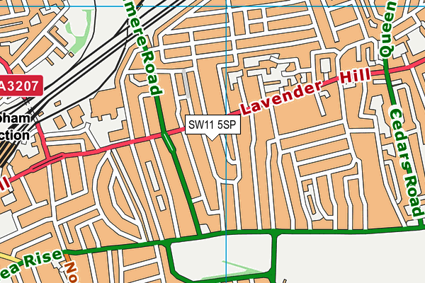 SW11 5SP map - OS VectorMap District (Ordnance Survey)