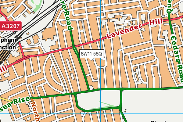 SW11 5SQ map - OS VectorMap District (Ordnance Survey)