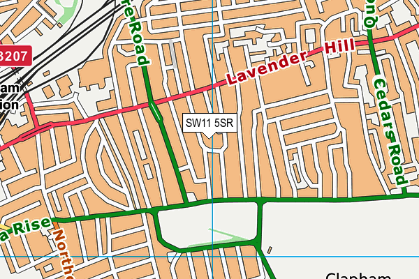 SW11 5SR map - OS VectorMap District (Ordnance Survey)