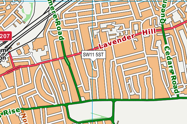 SW11 5ST map - OS VectorMap District (Ordnance Survey)