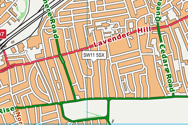 SW11 5SX map - OS VectorMap District (Ordnance Survey)