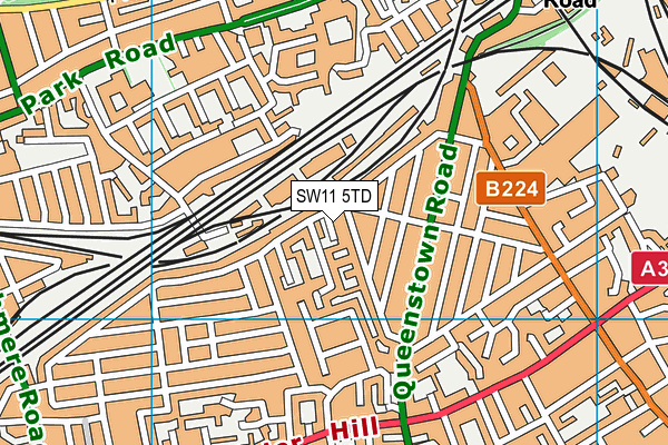 SW11 5TD map - OS VectorMap District (Ordnance Survey)