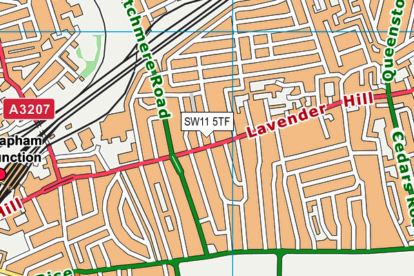 SW11 5TF map - OS VectorMap District (Ordnance Survey)