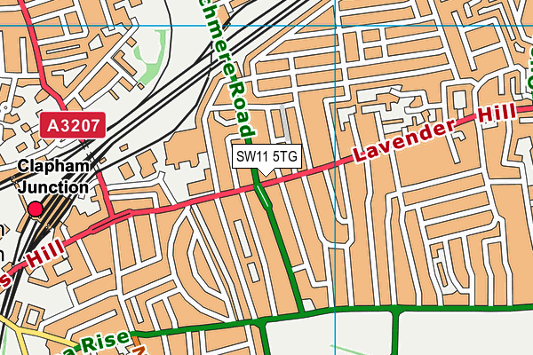 SW11 5TG map - OS VectorMap District (Ordnance Survey)