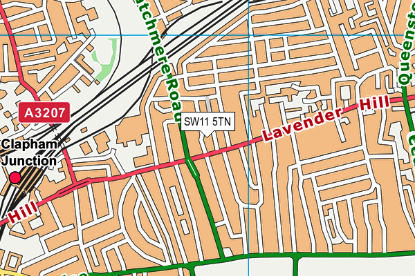SW11 5TN map - OS VectorMap District (Ordnance Survey)