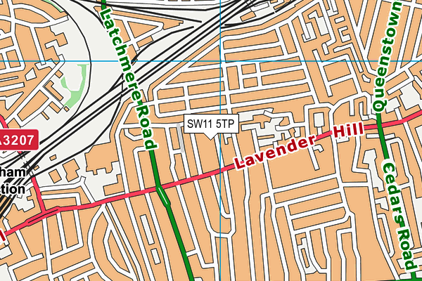 SW11 5TP map - OS VectorMap District (Ordnance Survey)