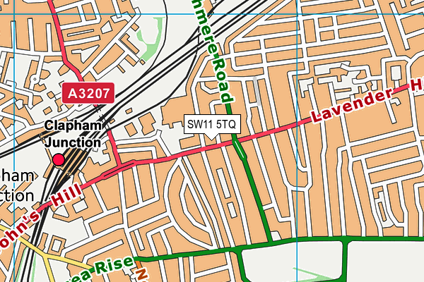 SW11 5TQ map - OS VectorMap District (Ordnance Survey)