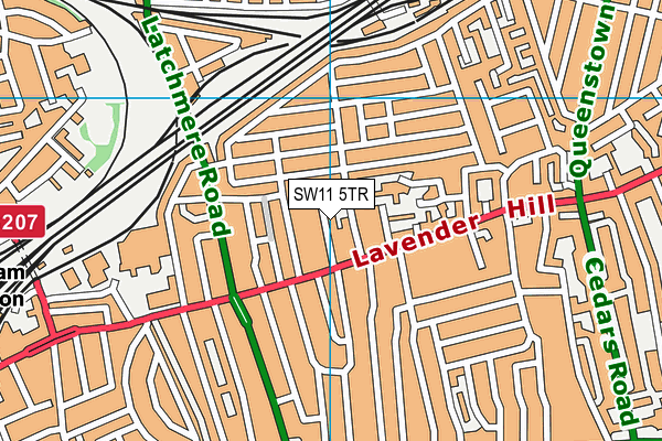 SW11 5TR map - OS VectorMap District (Ordnance Survey)